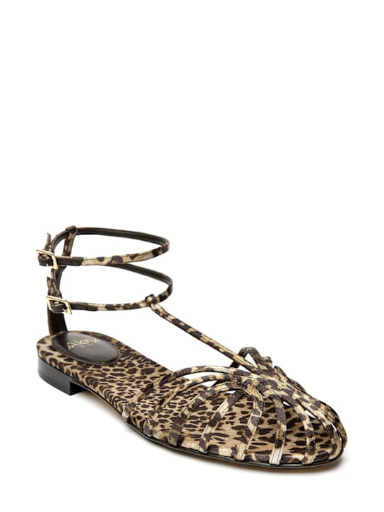 Alevì: 10mm Elena leopard print satin flats - women_1 | Luisa Via Roma