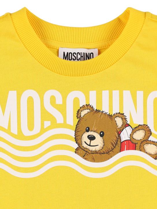 Moschino: Bedrucktes T-Shirt aus Baumwolljersey - Gelb - kids-boys_1 | Luisa Via Roma