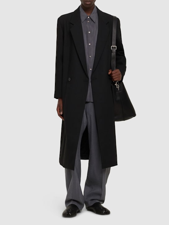 Fear of God: Relaxed wool overcoat - Black - men_1 | Luisa Via Roma