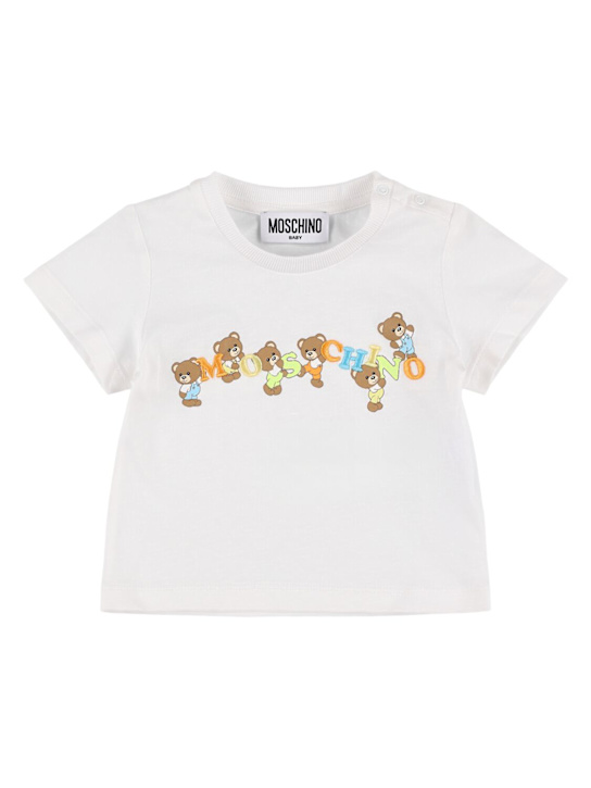 Moschino: コットンジャージーTシャツ - kids-girls_0 | Luisa Via Roma