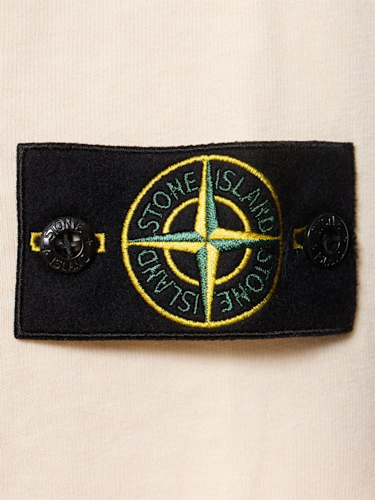 Stone Island: Cotton zip hoodie - Ivory - men_4 | Luisa Via Roma