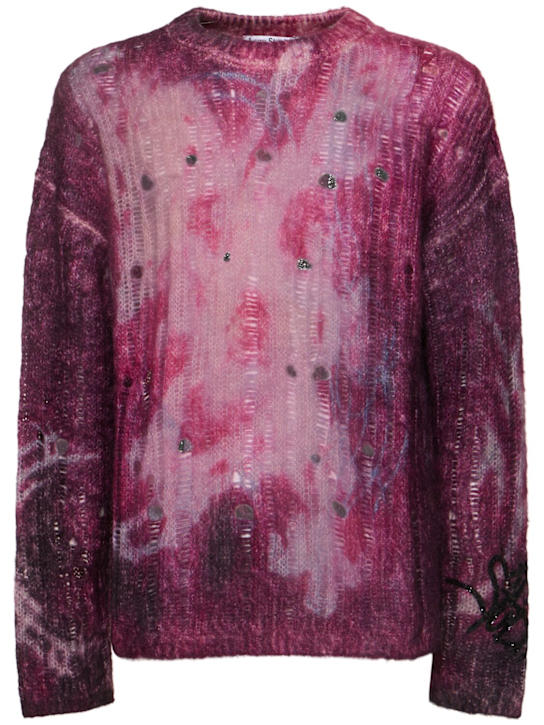 Acne Studios: Keety wool blend sweater - Dark Purple - men_0 | Luisa Via Roma