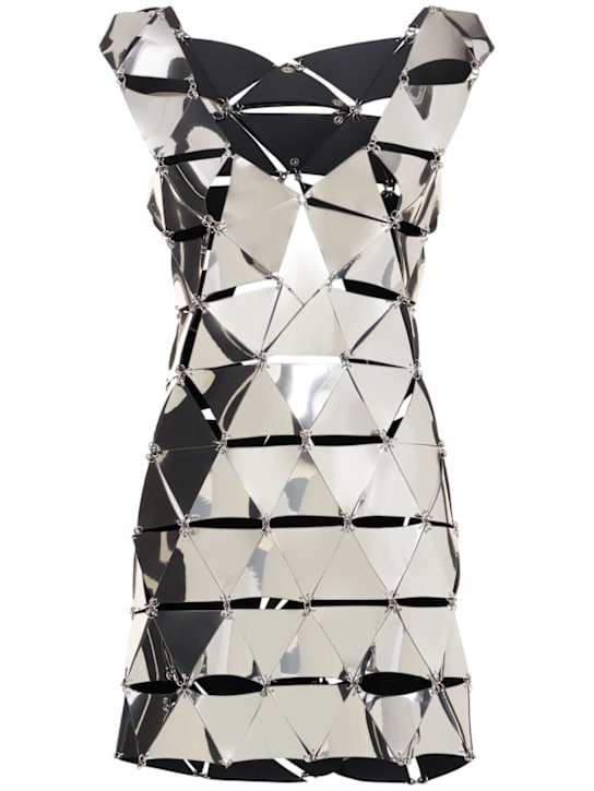 Rabanne: ノースリーブミニドレス - シルバー - women_0 | Luisa Via Roma