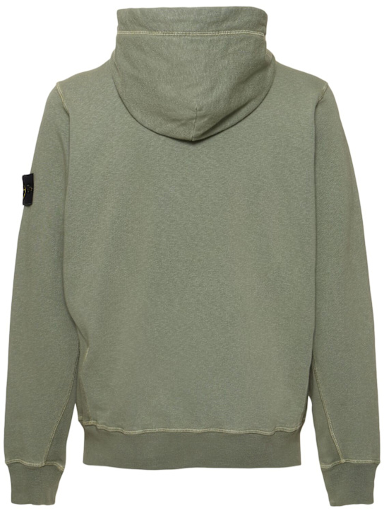 Stone Island: Cotton zip hoodie - Musk - men_3 | Luisa Via Roma