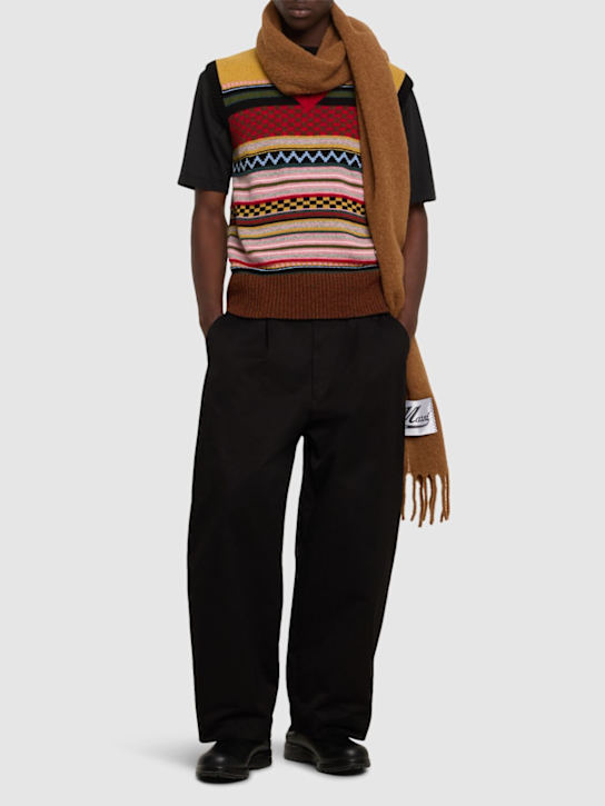 Marni: Knitted wool vest - Multicolor - men_1 | Luisa Via Roma
