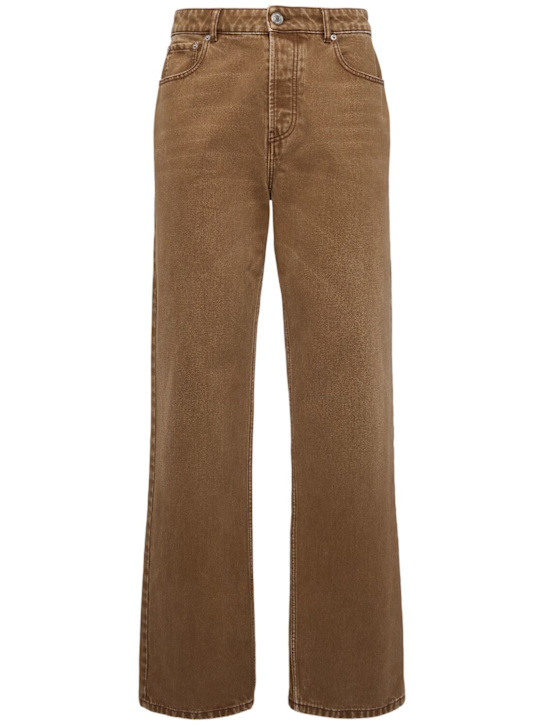 AMI Paris: Cotton denim wide jeans - men_0 | Luisa Via Roma