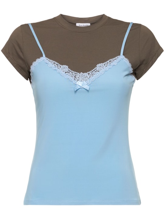 Acne Studios: Eriana layered jersey t-shirt - women_0 | Luisa Via Roma