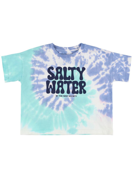 The New Society: Camiseta de jersey de algodón estampada - Azul - kids-boys_0 | Luisa Via Roma