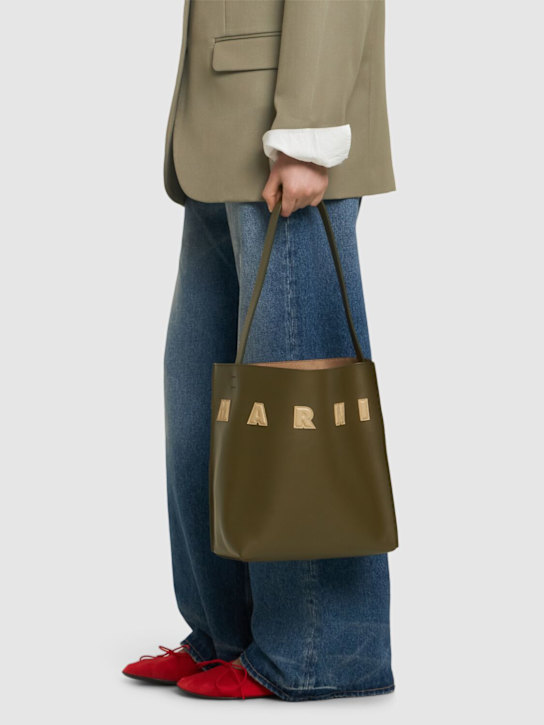 Marni: Medium Museo hobo leather shoulder bag - women_1 | Luisa Via Roma
