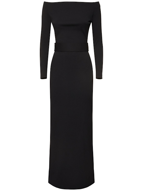 Solace London: Sabina クレープニットマキシドレス - ブラック - women_0 | Luisa Via Roma