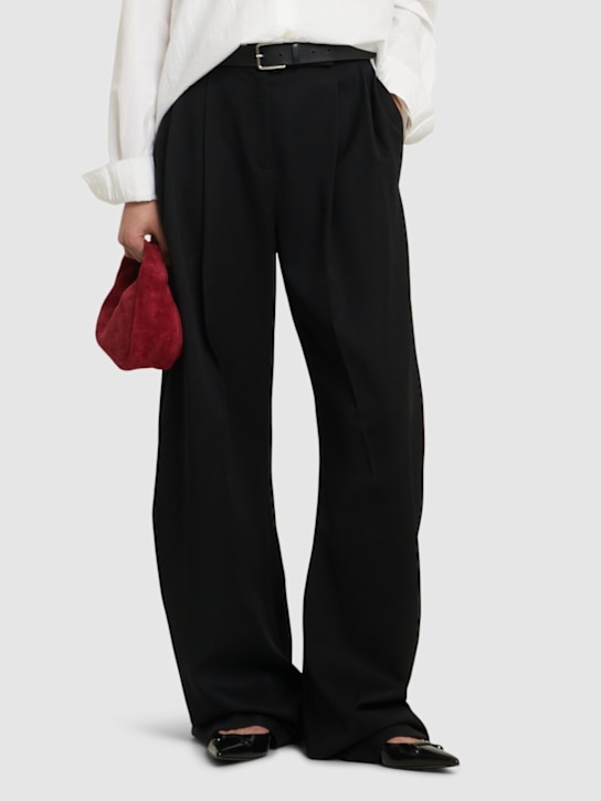 Marni: 10mm Leather slingback flats - Black - women_1 | Luisa Via Roma