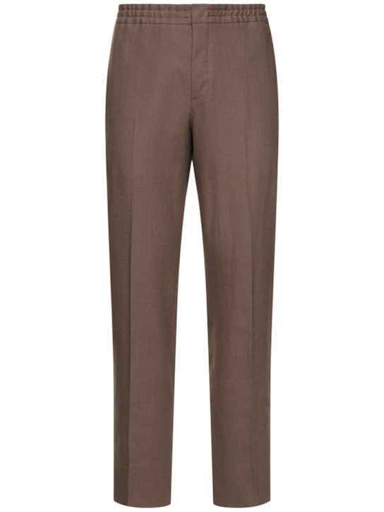 Zegna: Pantaloni Oasi in lino - Faggio - men_0 | Luisa Via Roma