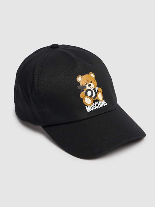Moschino: Gorra de algodón estampada - Negro - kids-boys_1 | Luisa Via Roma