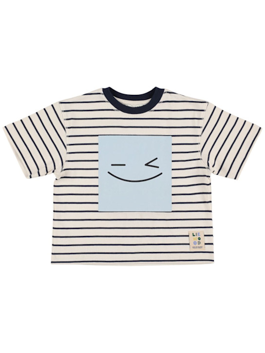 Liewood: コットンジャージーTシャツ - ホワイト/ブルー - kids-girls_0 | Luisa Via Roma