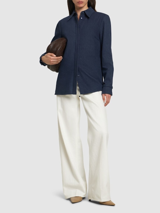 Gabriela Hearst: Cruz denim shirt - Dark Blue - women_1 | Luisa Via Roma