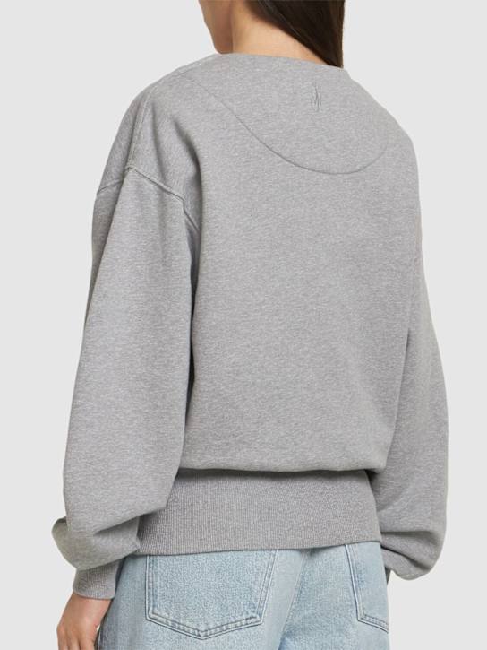 JW Anderson: Rounded cotton wrap sweatshirt - Grey - women_2 | Luisa Via Roma