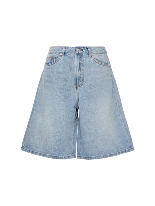 Dunst: Relaxed denim Bermuda shorts - Light Blue - women_0 | Luisa Via Roma