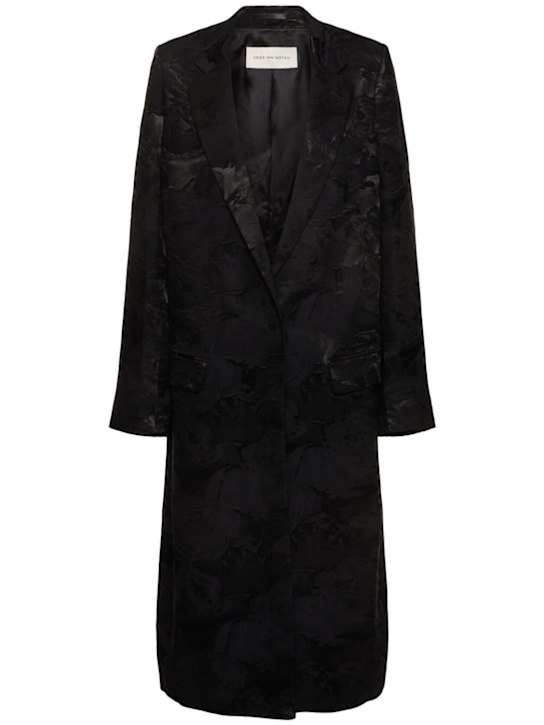 Rida floral jacquard double breast coat