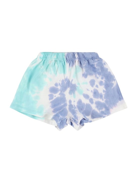 The New Society: Printed cotton sweat shorts - Blue - kids-boys_0 | Luisa Via Roma