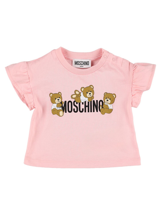 Moschino: コットンジャージーTシャツ - kids-girls_0 | Luisa Via Roma