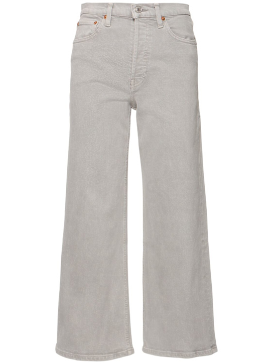 RE/DONE: High rise wide leg crop jeans - Grey - women_0 | Luisa Via Roma