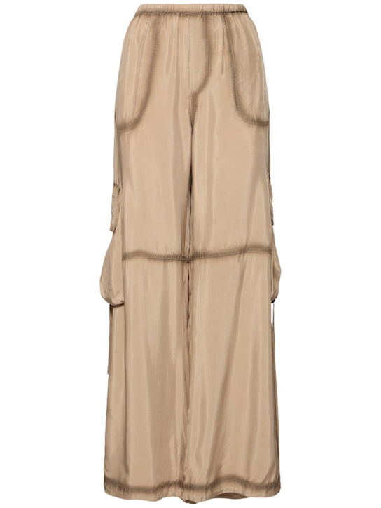 Acne Studios: Pock fluid viscose wide cargo pants - women_0 | Luisa Via Roma