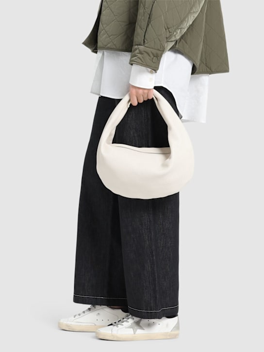 Golden Goose: Sneakers Super-Star in pelle e camoscio 20mm - Bianco/Nero - women_1 | Luisa Via Roma