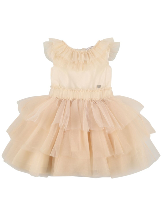 Monnalisa: Vestito in tulle - Beige - kids-girls_0 | Luisa Via Roma