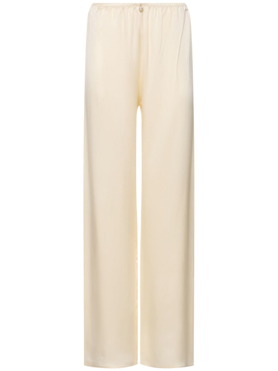 Sara Cristina: Playa silk wide leg pants w/ pearl - women_0 | Luisa Via Roma