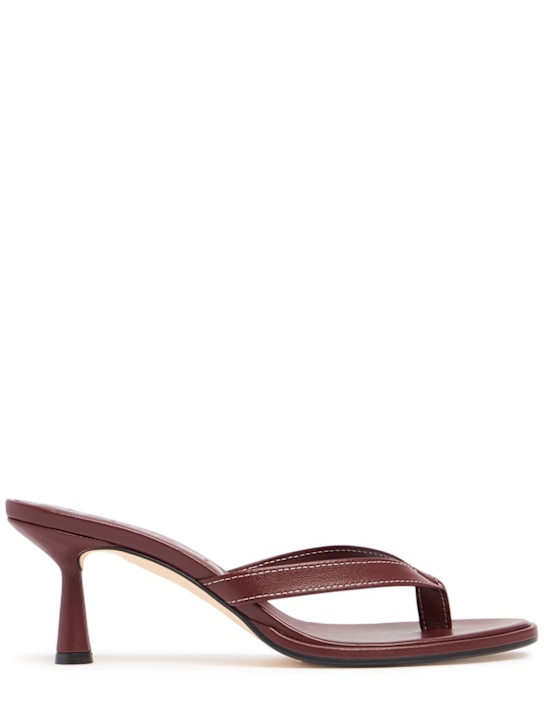 Aeyde: 75mm Daphne nappa leather thong sandals - Burgundy - women_0 | Luisa Via Roma