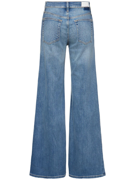 RE/DONE: Mid rise cotton blend wide leg jeans - Blue - women_3 | Luisa Via Roma