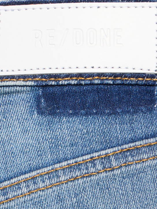 RE/DONE: Mid rise cotton blend wide leg jeans - Blue - women_4 | Luisa Via Roma