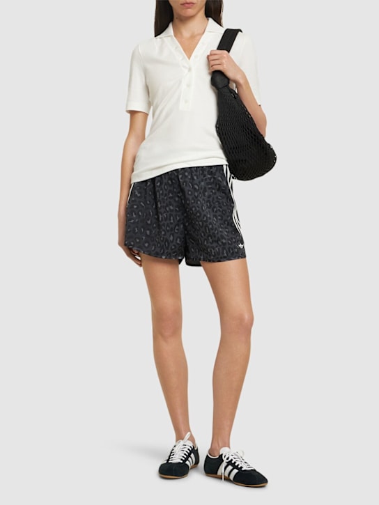 adidas Originals: Leopard print satin shorts - women_1 | Luisa Via Roma