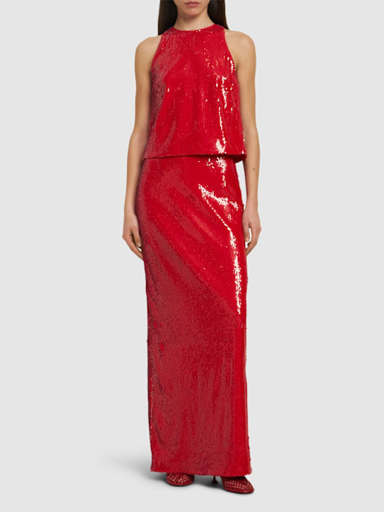 MSGM: Gonna maxi con paillettes - women_1 | Luisa Via Roma