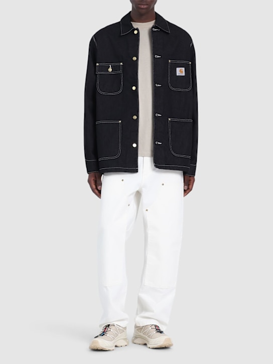 Carhartt WIP: OG denim chore coat - Black - men_1 | Luisa Via Roma