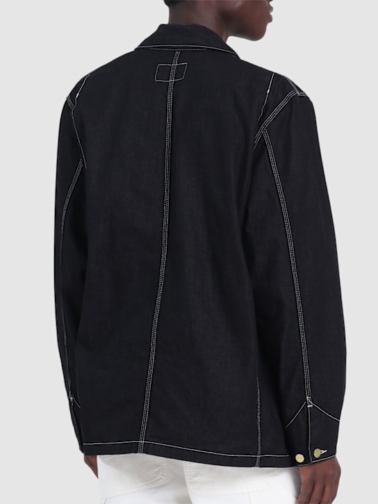 Carhartt WIP: OG denim chore coat - Black - men_2 | Luisa Via Roma
