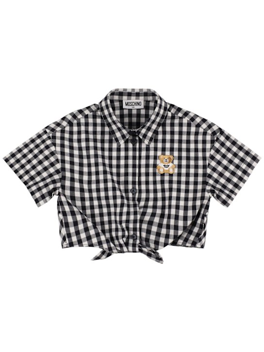 Moschino: Checked poplin shirt - kids-girls_0 | Luisa Via Roma