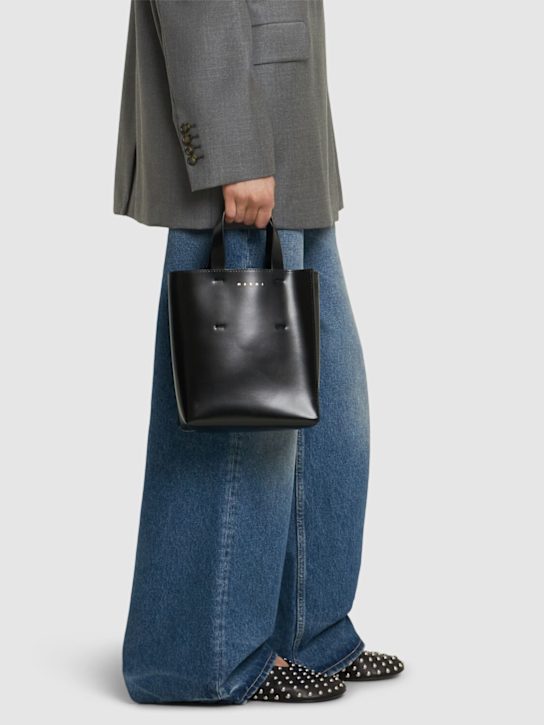 Marni: Mini N/S Museo leather tote bag - women_1 | Luisa Via Roma