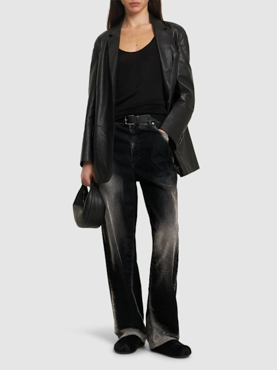 Marni: Dyed flock denim straight jeans - women_1 | Luisa Via Roma