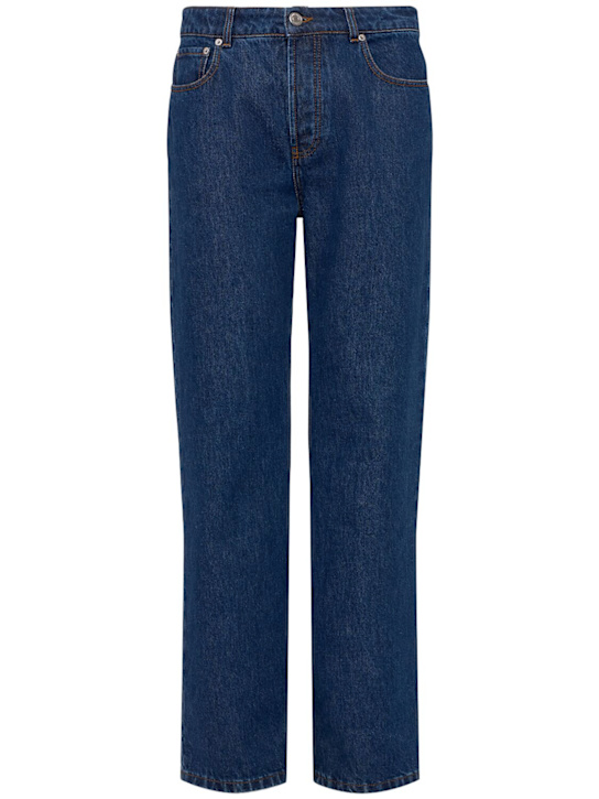 AMI Paris: Cotton denim wide jeans - men_0 | Luisa Via Roma