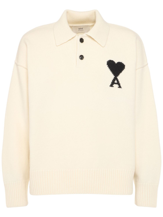AMI Paris: ADC wool knit polo sweater - men_0 | Luisa Via Roma