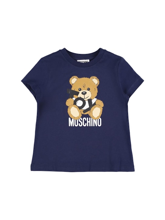 Moschino: Printed cotton jersey t-shirt - kids-boys_0 | Luisa Via Roma