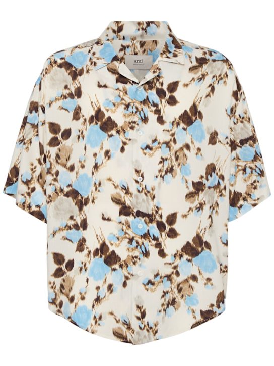AMI Paris: Printed short sleeve shirt - men_0 | Luisa Via Roma