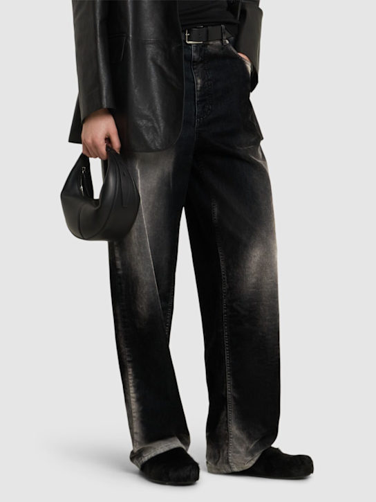 Marni: 10mm Fussbett pony hair sabot flats - Black - women_1 | Luisa Via Roma