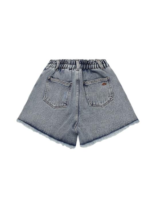 The New Society: コットンデニムハーフパンツ - ライトブルー - kids-girls_1 | Luisa Via Roma