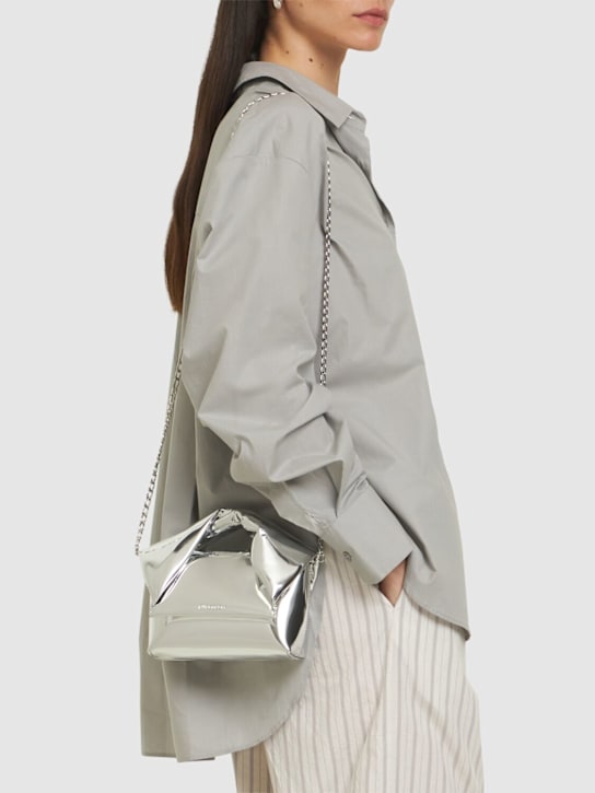 JW Anderson: Small Twister laminated bag - Silver - women_2 | Luisa Via Roma