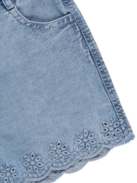 The New Society: コットンシャンブレーショートパンツ - デニム - kids-girls_1 | Luisa Via Roma