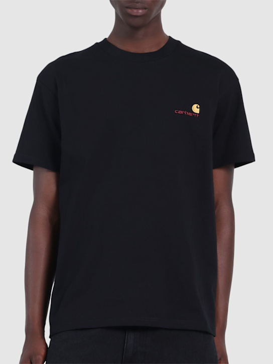 Carhartt WIP: American Script t-shirt - Black - men_2 | Luisa Via Roma