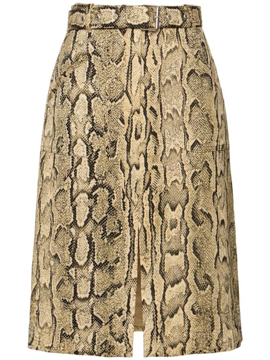 Dries Van Noten: Sheraz snake print jacquard skirt - women_0 | Luisa Via Roma