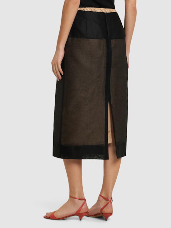 Carven: Cotton midi skirt - Black - women_2 | Luisa Via Roma